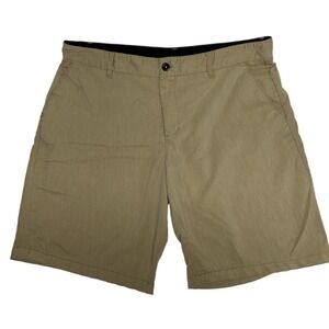 Faded Glory Mens Tan Khaki Casual Shorts Size 38 Mesh Pockets Comfortable